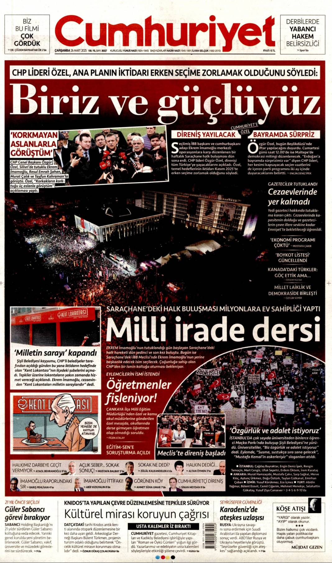 CHP'de 28 Şubat hortladı! 26 Mart Çarşamba 2025 gazete manşetleri... 5