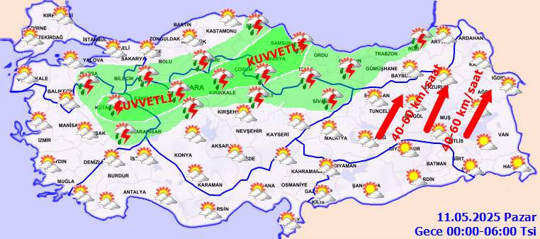 Meteoroloji'den o bölgelere sağanak ve fırtına uyarısı! 5