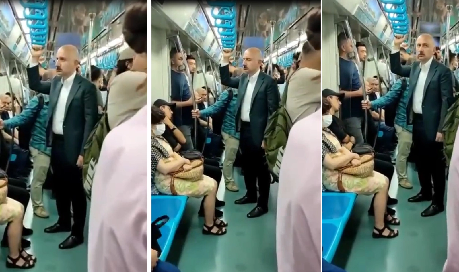Sosyal medya bu anları konuşuyor! Bakan Adil Karaismailoğlu, Marmaray'da seyahat ederken görüntülendi